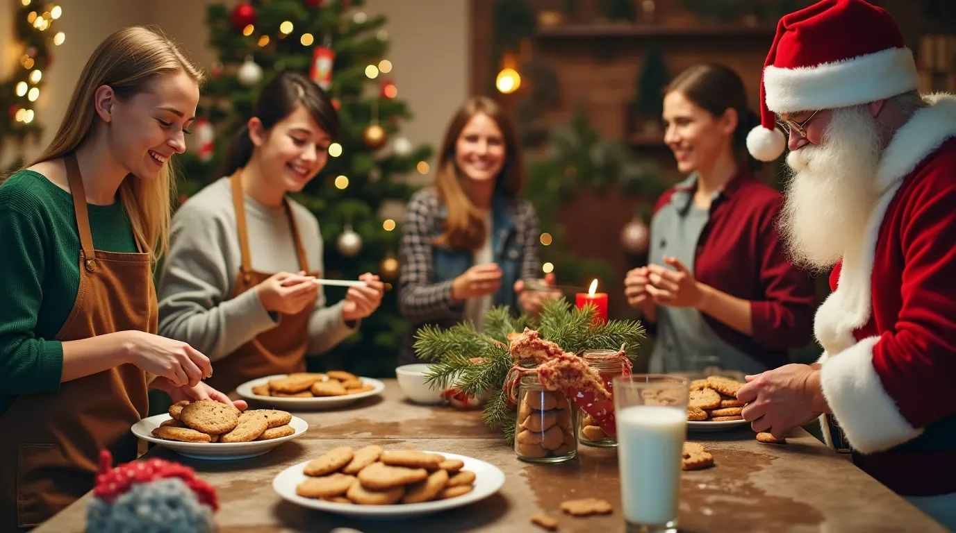 Christmas Cookies Tradition. A festive holiday montage showcasing the tradition of baking, sharing, and enjoying Christmas cookies with loved ones.