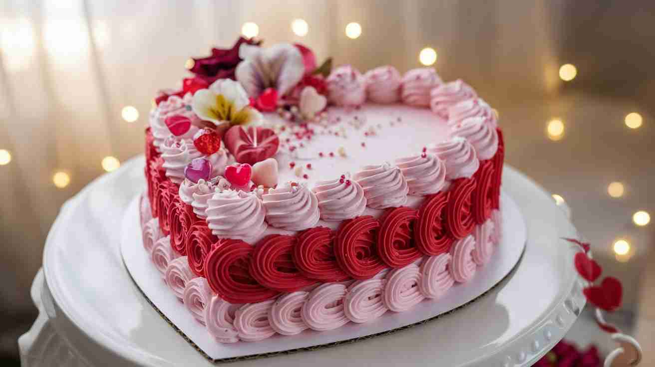 Heart Cake Decorating Ideas. Birthday heart cake with colorful sprinkles, chocolate drips, and a custom topper.