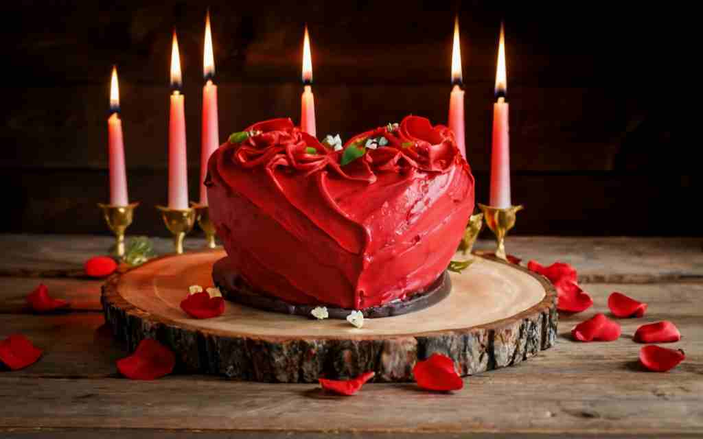 Heart-Shaped Cake at Home. Beautifully decorated heart-shaped cake with buttercream frosting and flowers