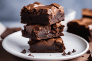 How to Make Fudgy Brownies: Secrets for Rich and Gooey Results 3 A stack of fudgy brownies with a glossy, crackly top.
