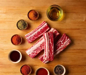 How to Cook Beef Back Ribs in the Oven: 5 Simple Steps for Perfect Flavor 2 Ingredients for cooking beef back ribs in the oven, including raw ribs and seasoning.