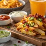 4 Reasons to Love Grilled Cheese Nacho Fries – A Crunchy, Cheesy Delight 5 Grilled Cheese Nacho Fries topped with melted cheese, jalapeños, and sour cream.