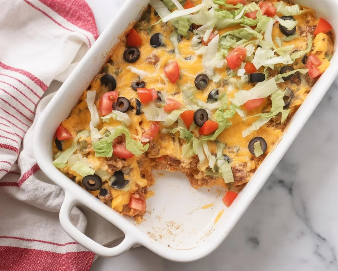 Deliciously Easy Best Taco Casserole You'll Love to Make 6 Delicious best taco casserole topped with cheese and tortilla chips
