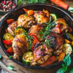 Sheet Pan Chicken with Colorful Veggies: a healthy, easy one-pan meal for dinner.