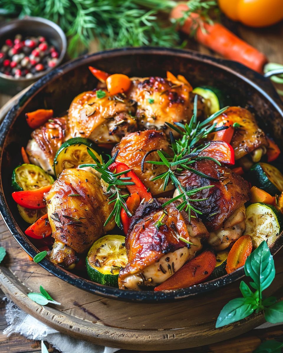 Sheet Pan Chicken with Colorful Veggies: a healthy, easy one-pan meal for dinner.